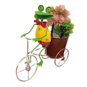 Frog Copper Cycle Planter/ Pen/ Remote Holder